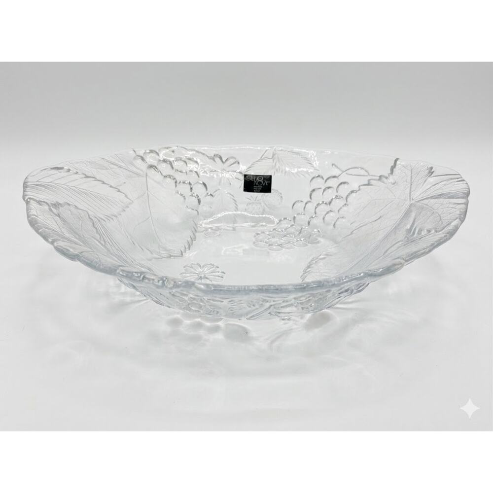 Studio Nova Vintage Crystal Glass Fruit Bowl Harvest Grapes & Berries Design